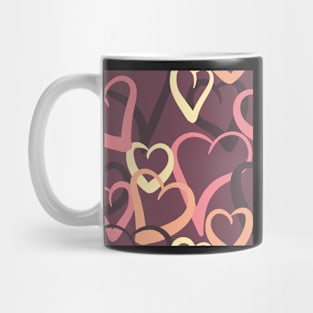 Sugary hearts on plum Mug